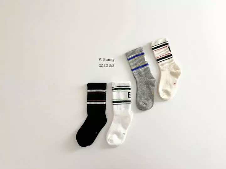 V Bunny - Korean Children Fashion - #kidzfashiontrend - B Socks Set - 6