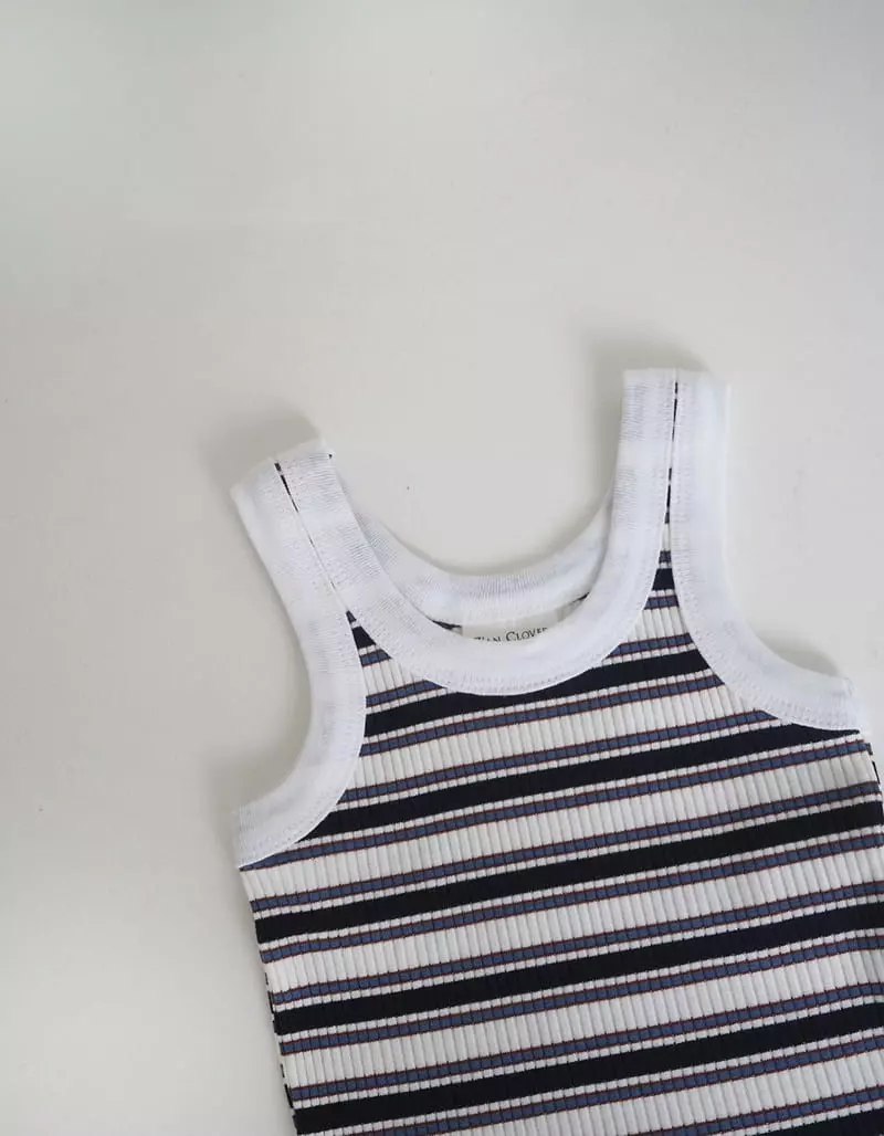 Zan Clover - Korean Children Fashion - #Kfashion4kids - Stripes Rib Sleeveless - 7