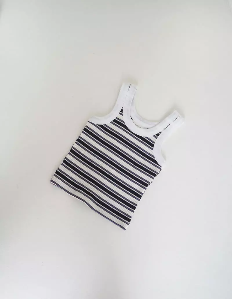 Zan Clover - Korean Children Fashion - #kidsstore - Stripes Rib Sleeveless - 5