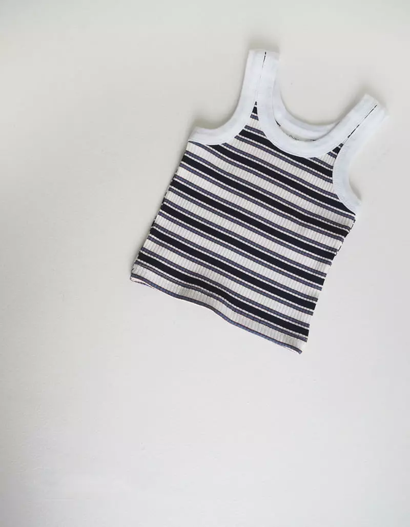 Zan Clover - Korean Children Fashion - #kidzfashiontrend - Stripes Rib Sleeveless - 6