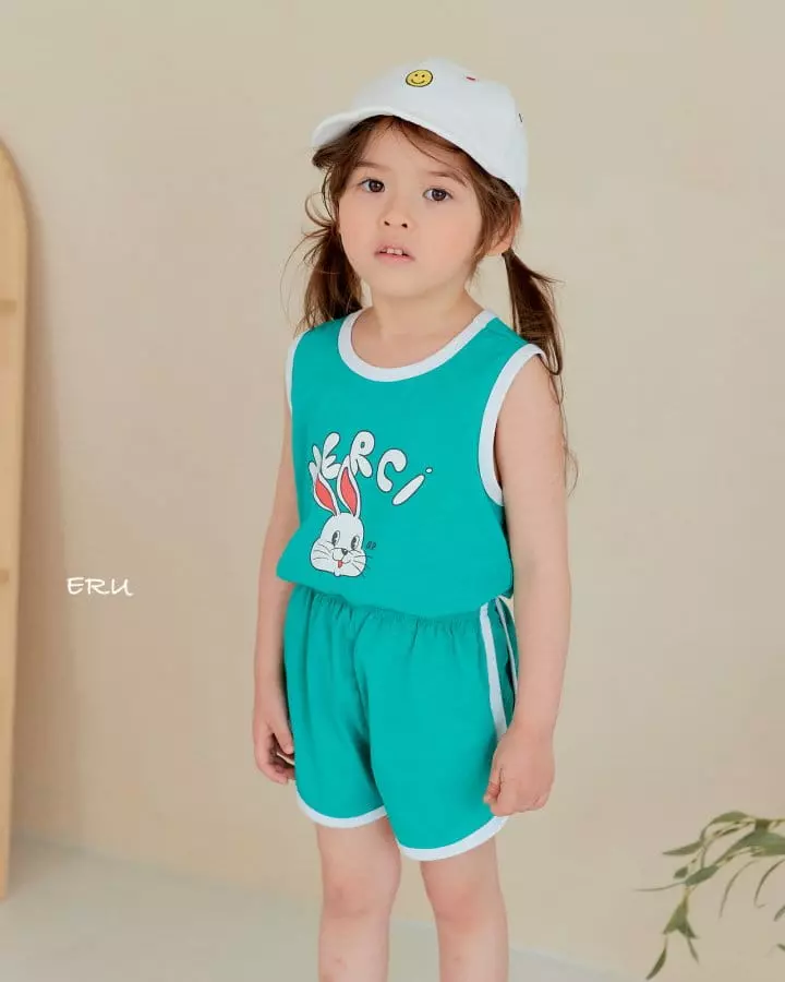 e.ru - Korean Children Fashion - #kidsshorts - Rabbit Top Bottom Set - 3