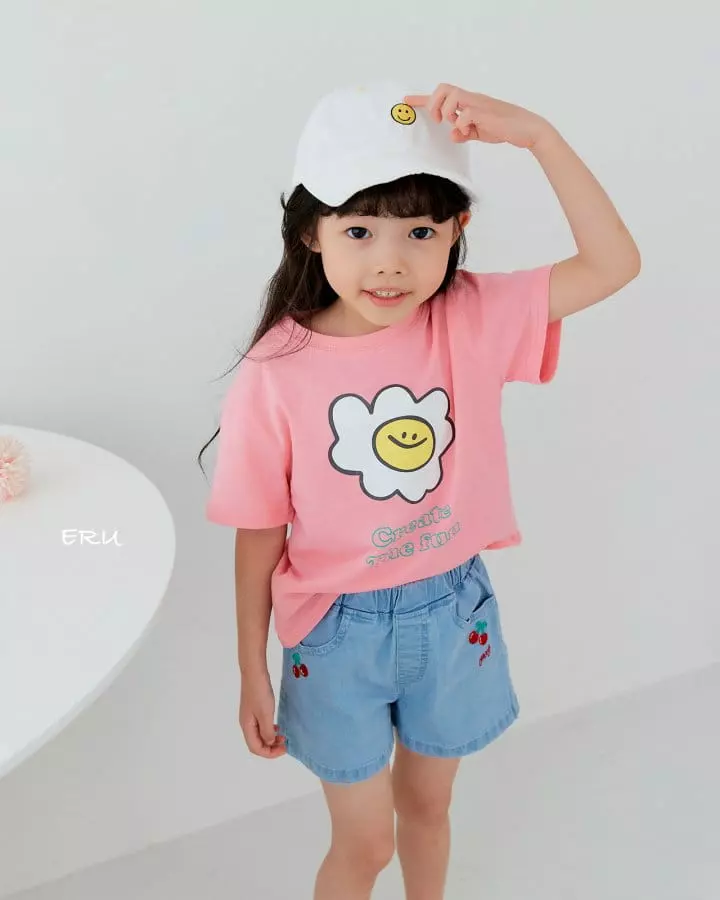 e.ru - Korean Children Fashion - #todddlerfashion - Cherry Span Shorts Denim - 3