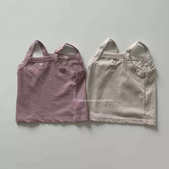 go;u - Korean Baby Fashion - #babygirlfashion - Bebe Button Sleeveless