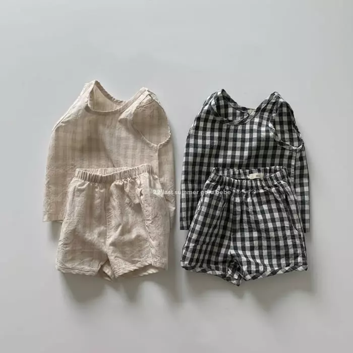 go;u - Korean Baby Fashion - #babylifestyle - Bebe Square Top Bottom Set
