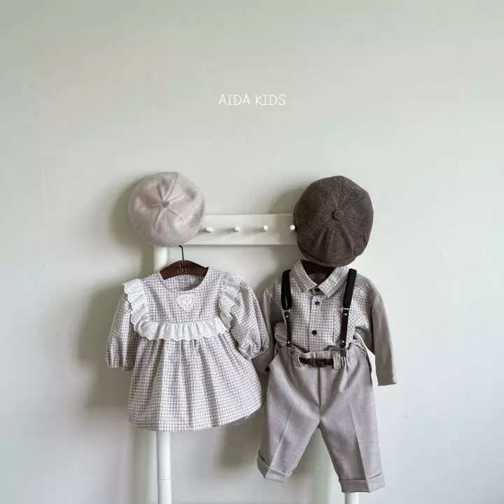 Aida - Korean Children Fashion - #Kfashion4kids - New Check One-piece - 5