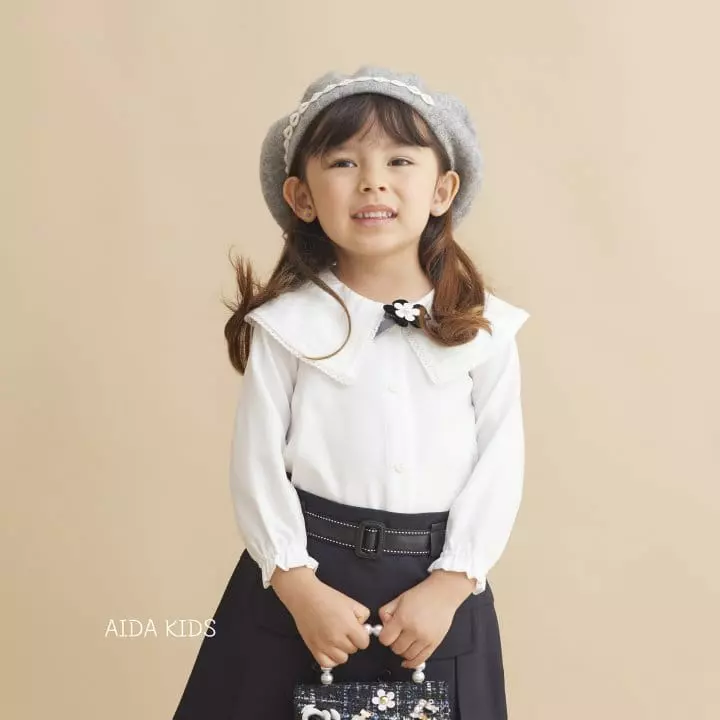 Aida - Korean Children Fashion - #Kfashion4kids - Big Collar Blouse