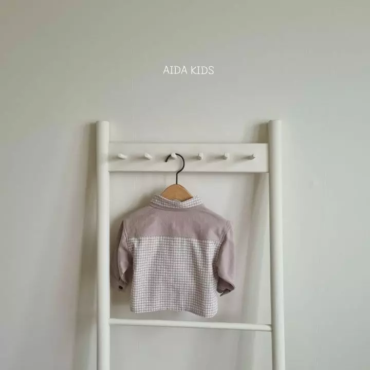 Aida - Korean Children Fashion - #childofig - Neck Check Shirt - 6