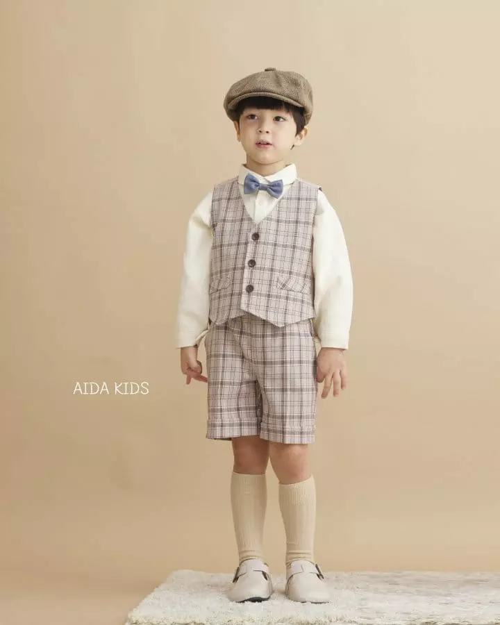Aida - Korean Children Fashion - #childofig - Dandy Check Vest - 2