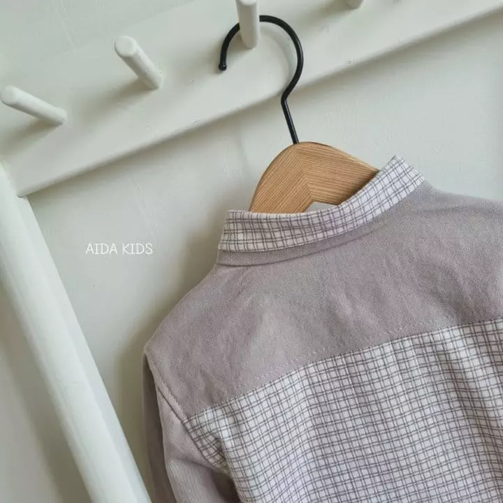 Aida - Korean Children Fashion - #childrensboutique - Neck Check Shirt - 7