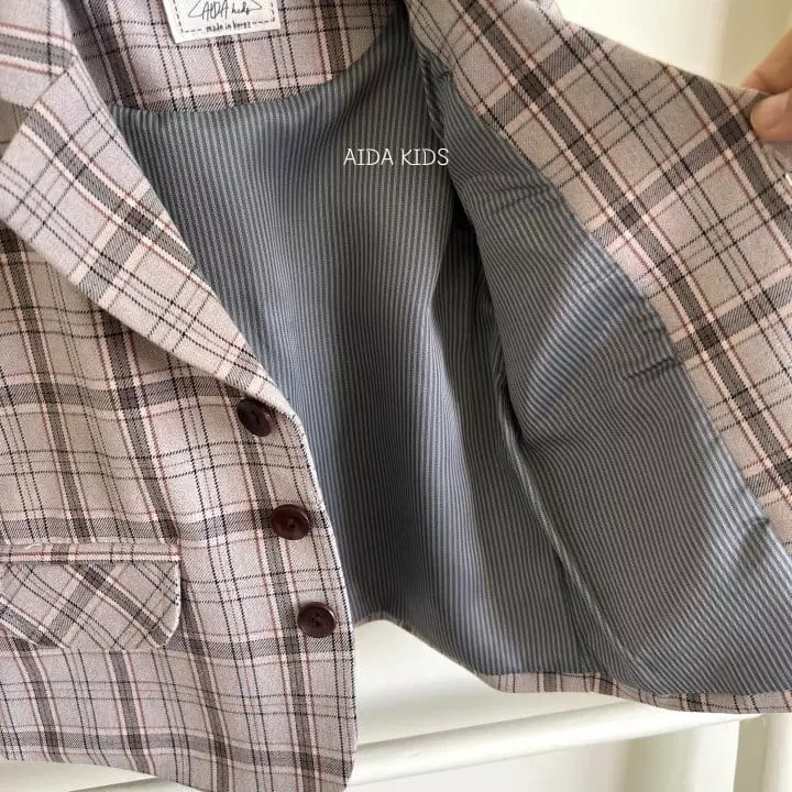 Aida - Korean Children Fashion - #childrensboutique - Dandy Check Jacket - 5
