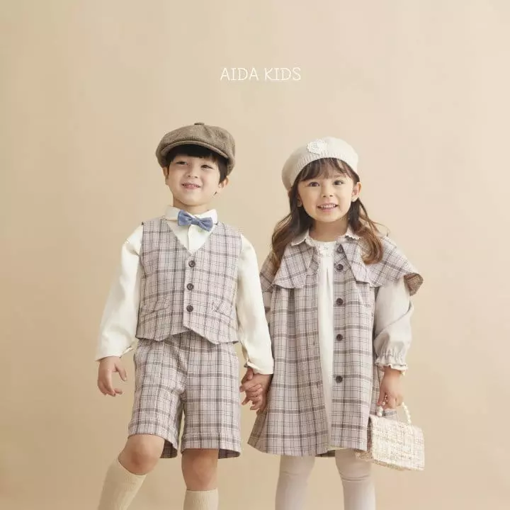 Aida - Korean Children Fashion - #childrensboutique - Dandy Check Vest - 3