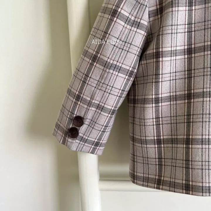 Aida - Korean Children Fashion - #designkidswear - Dandy Check Jacket - 6