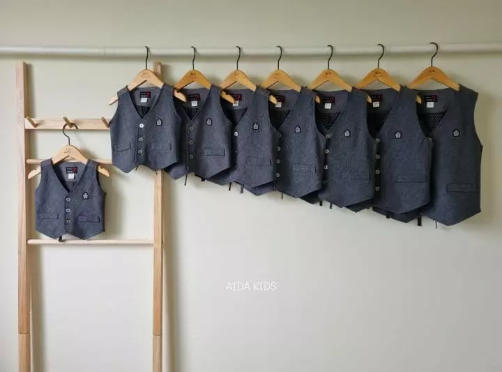 Aida - Korean Children Fashion - #designkidswear - Glen Check Vest - 2