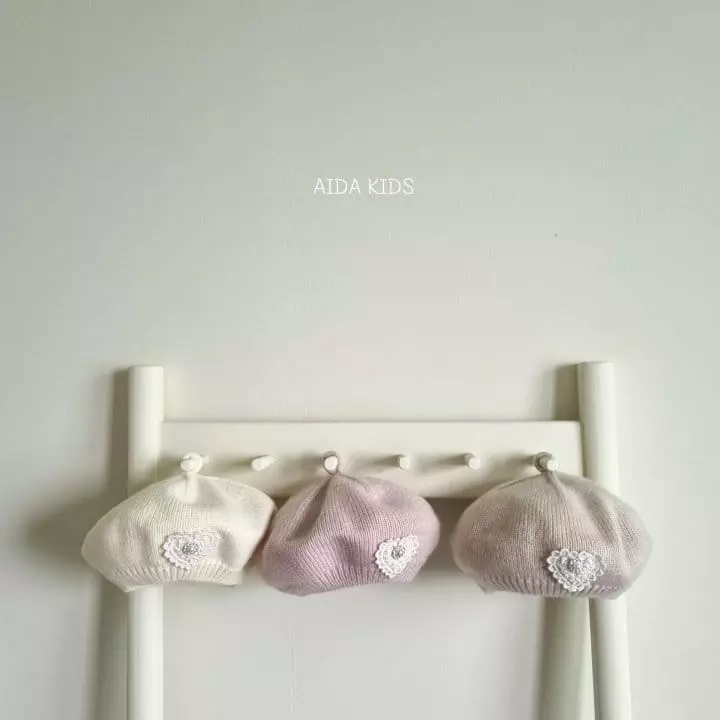 Aida - Korean Children Fashion - #designkidswear - Heart Beret Hat (1~4y)