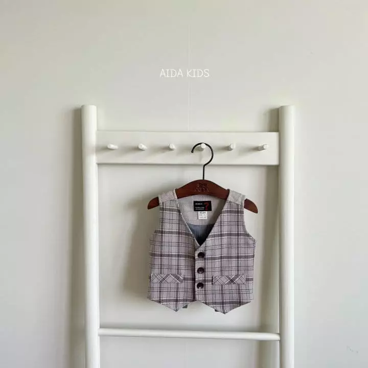 Aida - Korean Children Fashion - #discoveringself - Dandy Check Vest - 5