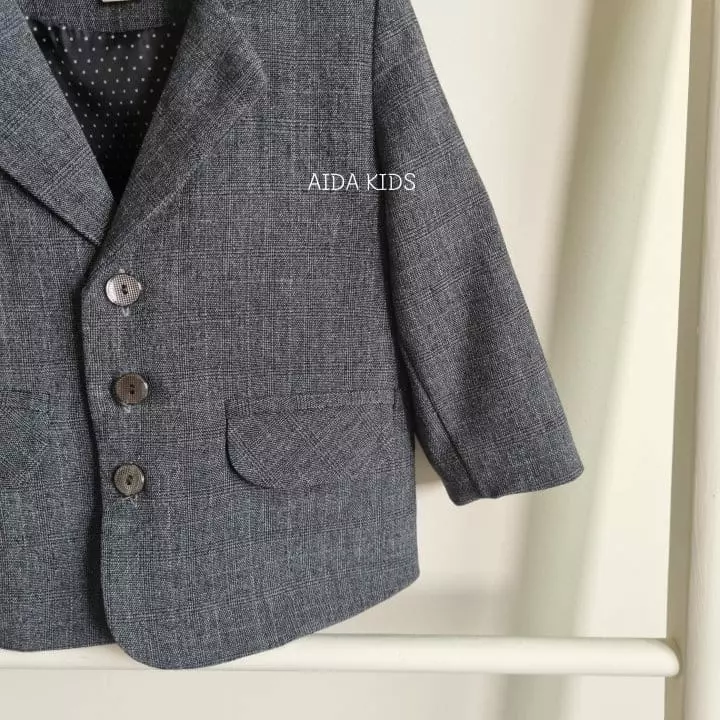 Aida - Korean Children Fashion - #designkidswear - Glen Check Jacket - 4