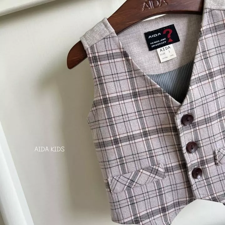 Aida - Korean Children Fashion - #fashionkids - Dandy Check Vest - 6