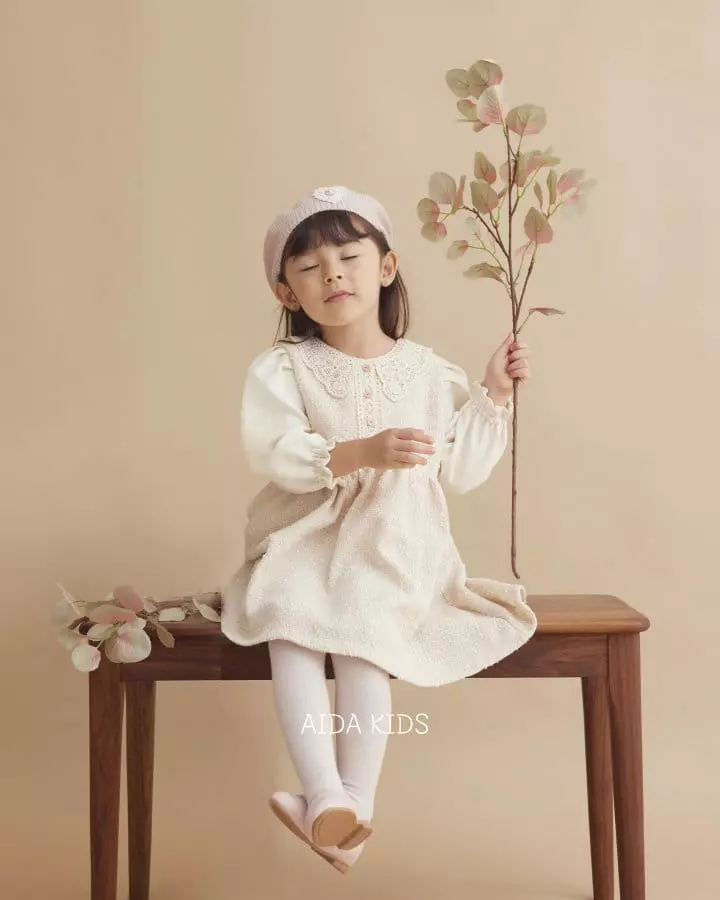 Aida - Korean Children Fashion - #fashionkids - Sue Collar Twid One-piece - 2