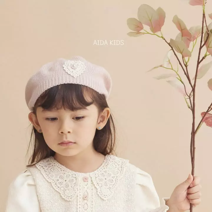 Aida - Korean Children Fashion - #fashionkids - Heart Beret Hat (1~4y) - 3