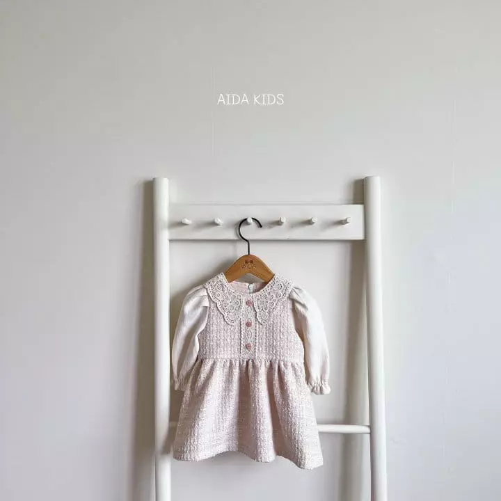 Aida - Korean Children Fashion - #kidsshorts - Sue Collar Twid One-piece - 3