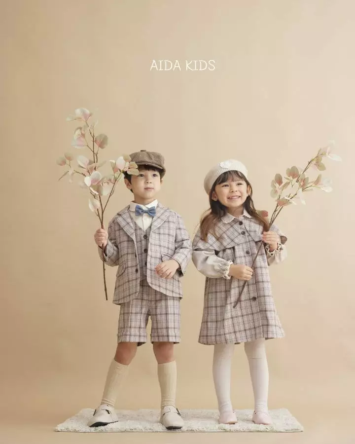 Aida - Korean Children Fashion - #kidsstore - Dandy Check Jacket - 10
