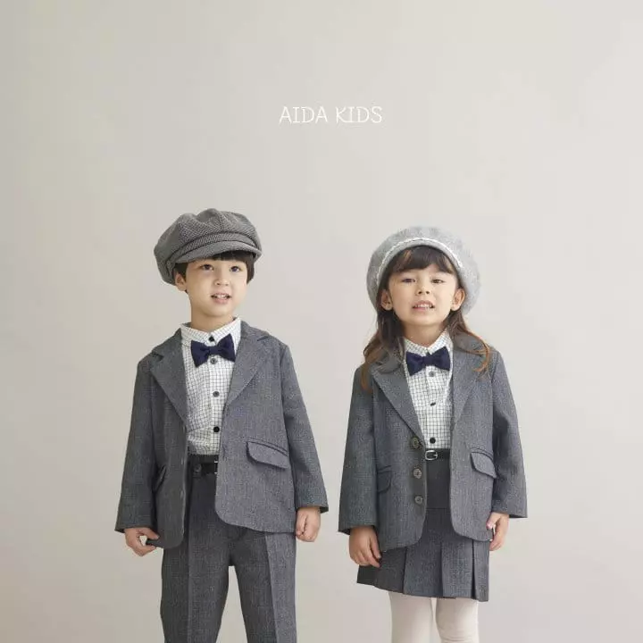 Aida - Korean Children Fashion - #kidsstore - Glen Check Jacket - 7