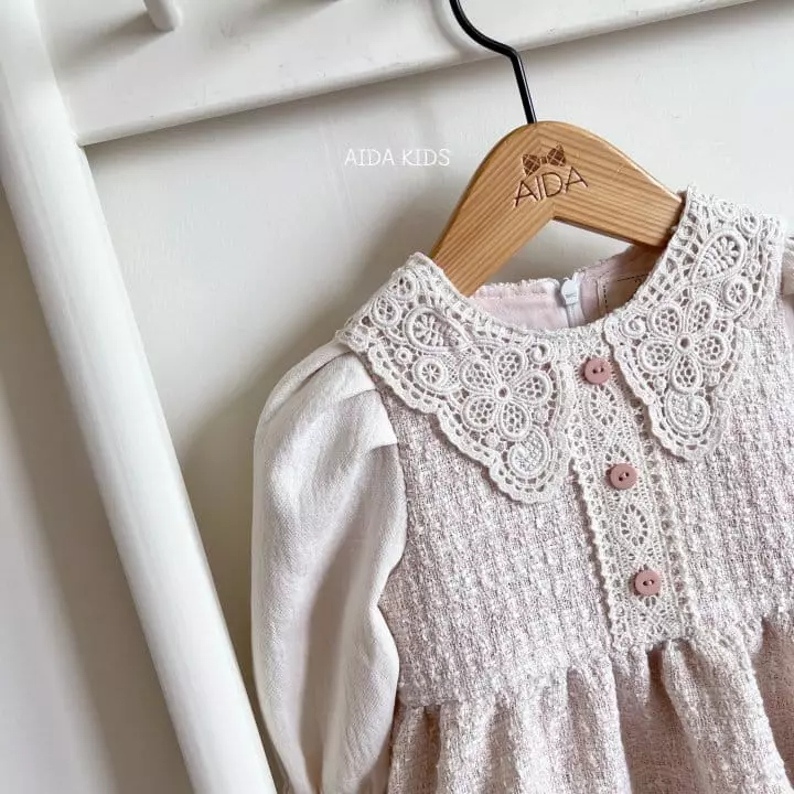 Aida - Korean Children Fashion - #kidsshorts - Sue Collar Twid One-piece - 4