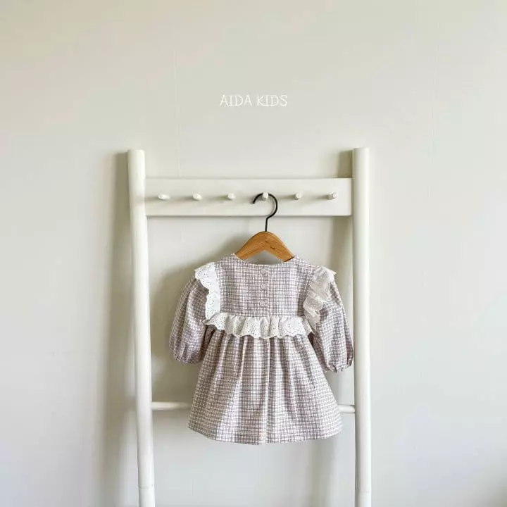 Aida - Korean Children Fashion - #kidsstore - New Check One-piece - 3