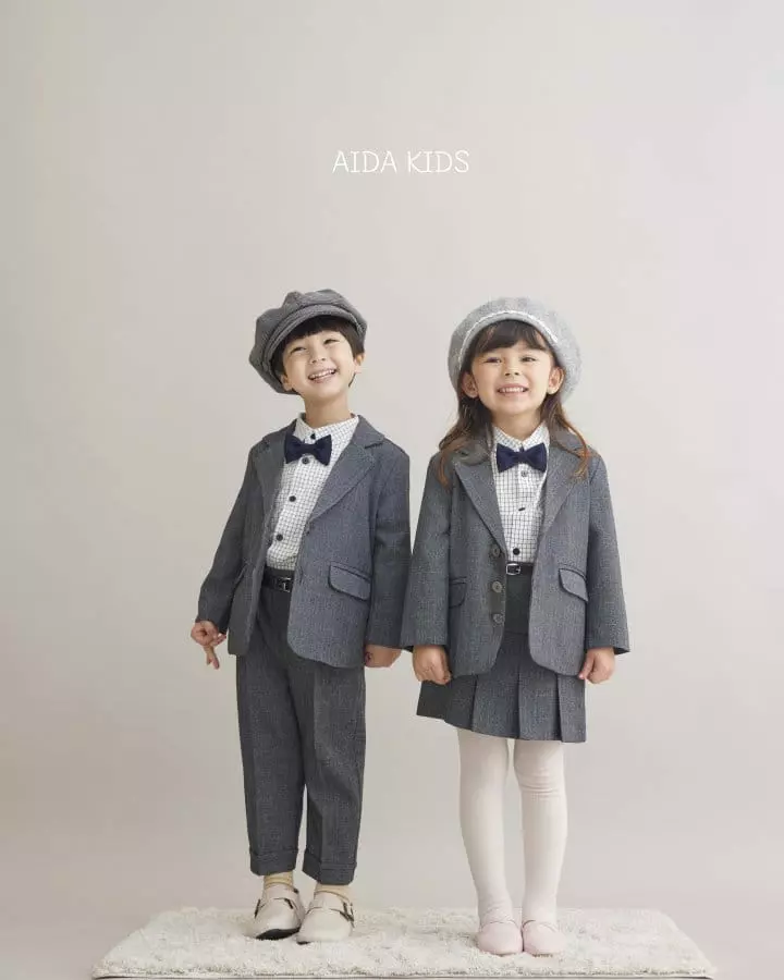 Aida - Korean Children Fashion - #kidzfashiontrend - Glen Check Jacket - 8