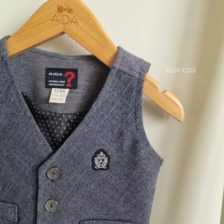 Aida - Korean Children Fashion - #kidzfashiontrend - Glen Check Vest - 7