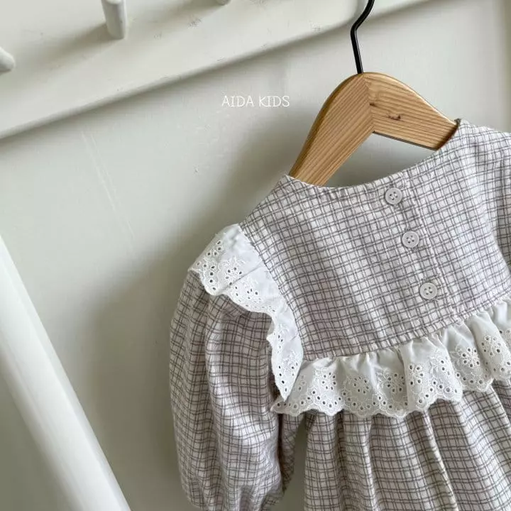 Aida - Korean Children Fashion - #kidsstore - New Check One-piece - 4