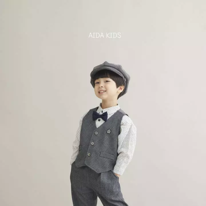 Aida - Korean Children Fashion - #littlefashionista - Glen Check Vest - 9