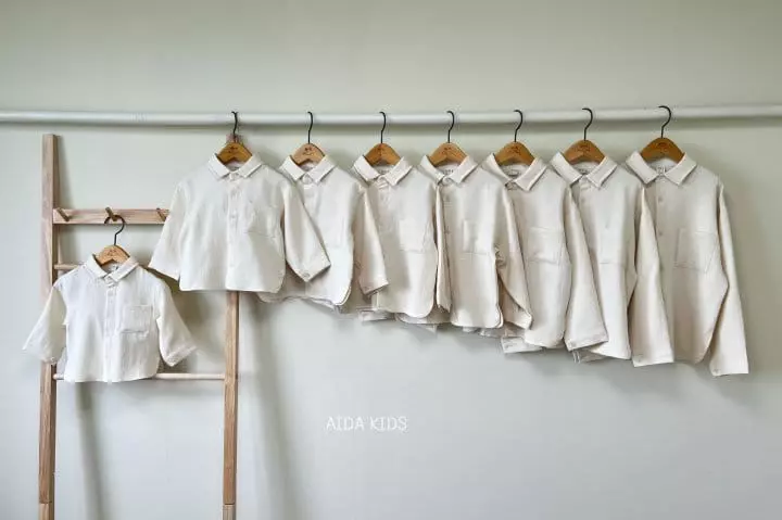 Aida - Korean Children Fashion - #littlefashionista - Washing Cream Shirt - 8