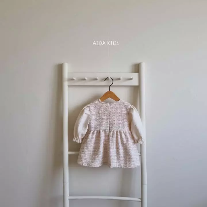 Aida - Korean Children Fashion - #littlefashionista - Sue Collar Twid One-piece - 7