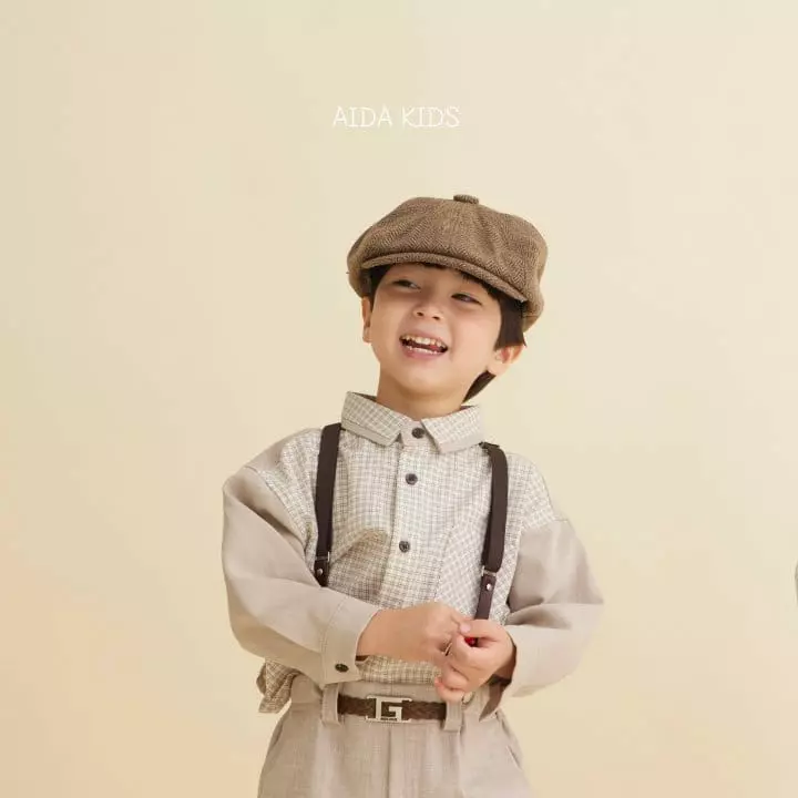 Aida - Korean Children Fashion - #prettylittlegirls - Neck Check Shirt - 2