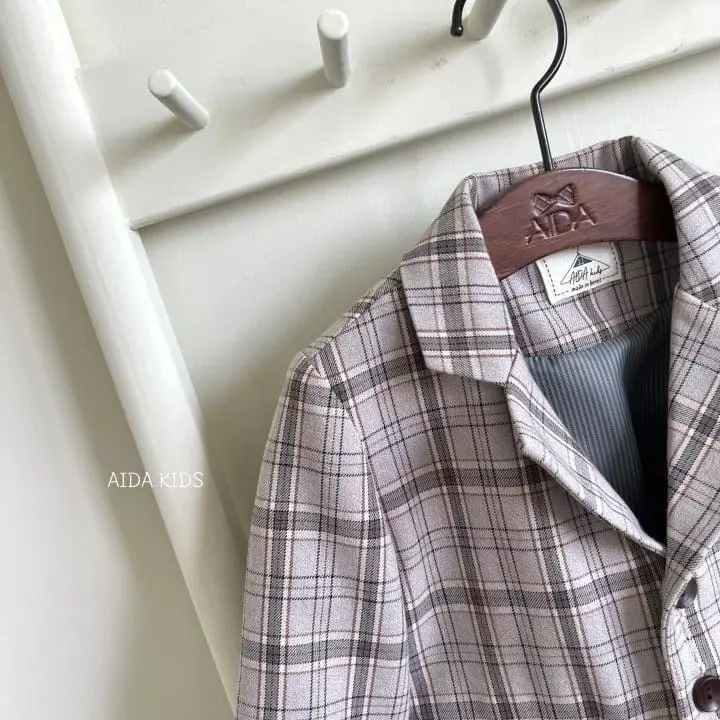Aida - Korean Children Fashion - #stylishchildhood - Dandy Check Jacket - 3