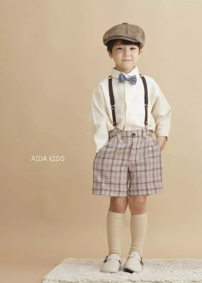 Aida - Korean Children Fashion - #stylishchildhood - Dandy Check Shorts - 2