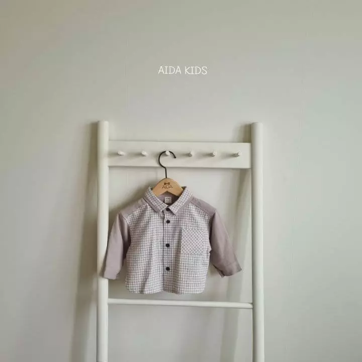 Aida - Korean Children Fashion - #todddlerfashion - Neck Check Shirt - 3