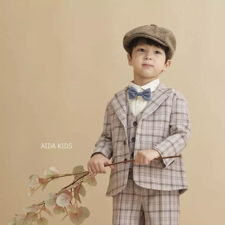 Aida - Korean Children Fashion - #todddlerfashion - Dandy Check Jacket