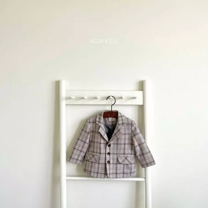 Aida - Korean Children Fashion - #toddlerclothing - Dandy Check Jacket - 2