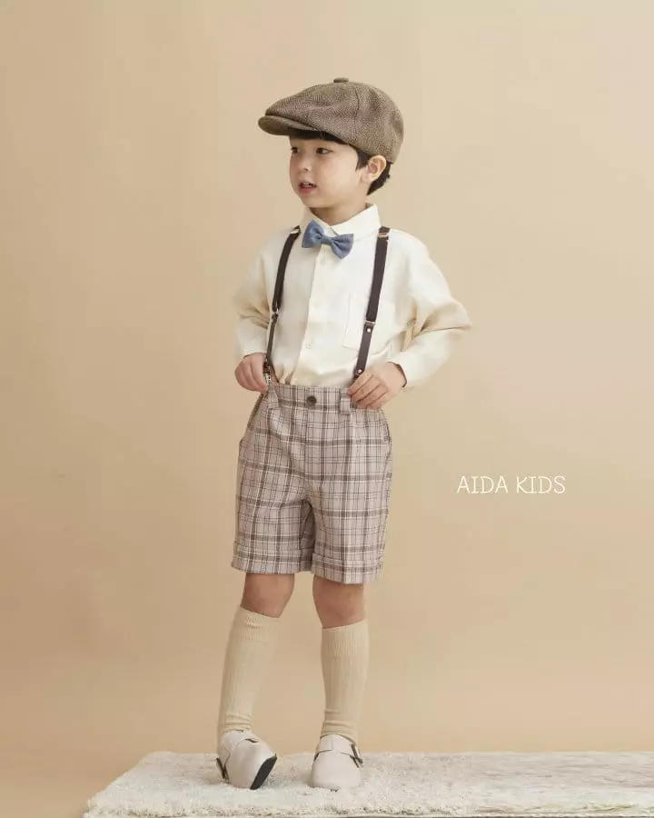 Aida - Korean Children Fashion - #toddlerclothing - Dandy Check Shorts