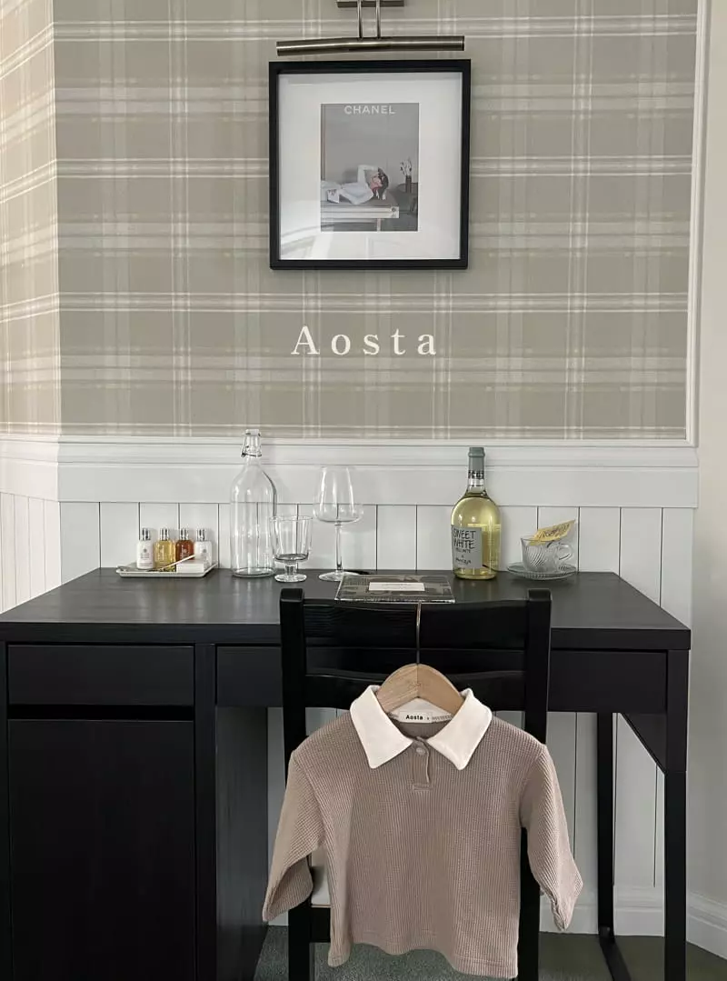 Aosta - Korean Children Fashion - #Kfashion4kids - Waffle Collar Tee - 6