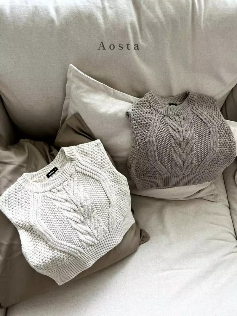 Aosta - Korean Children Fashion - #childofig - Twid Knit Vest - 12