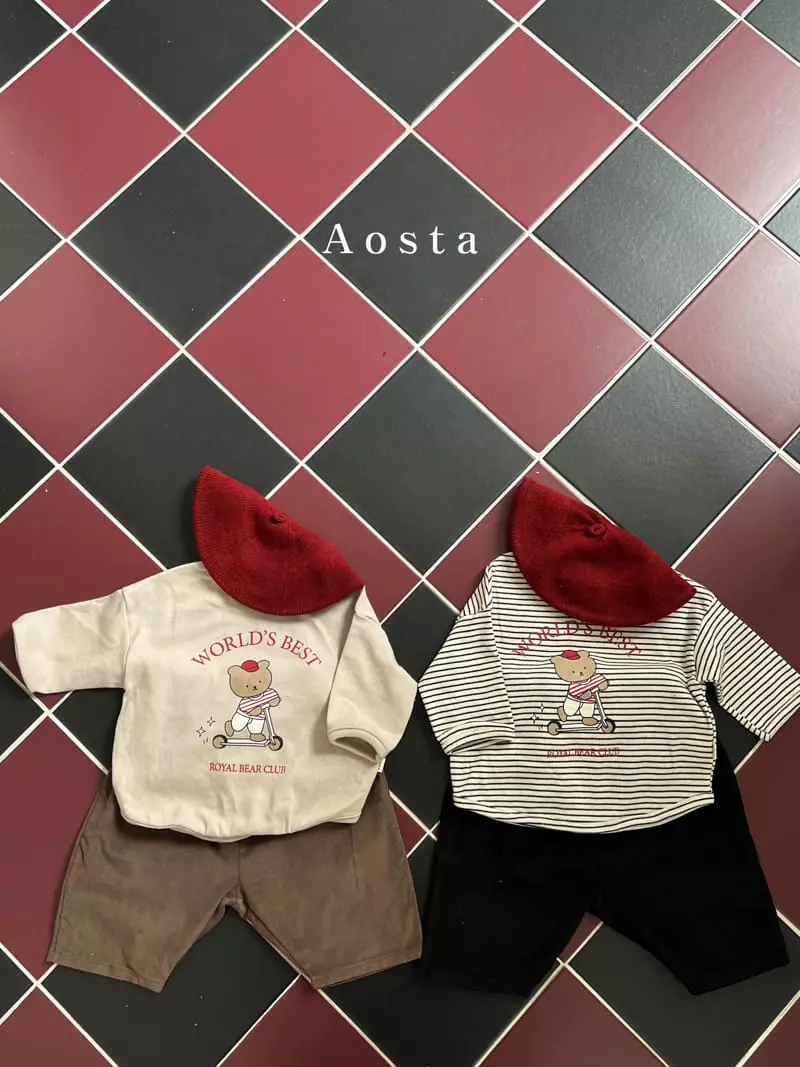 Aosta - Korean Children Fashion - #discoveringself - Royal Bear Kick Board Tee - 7