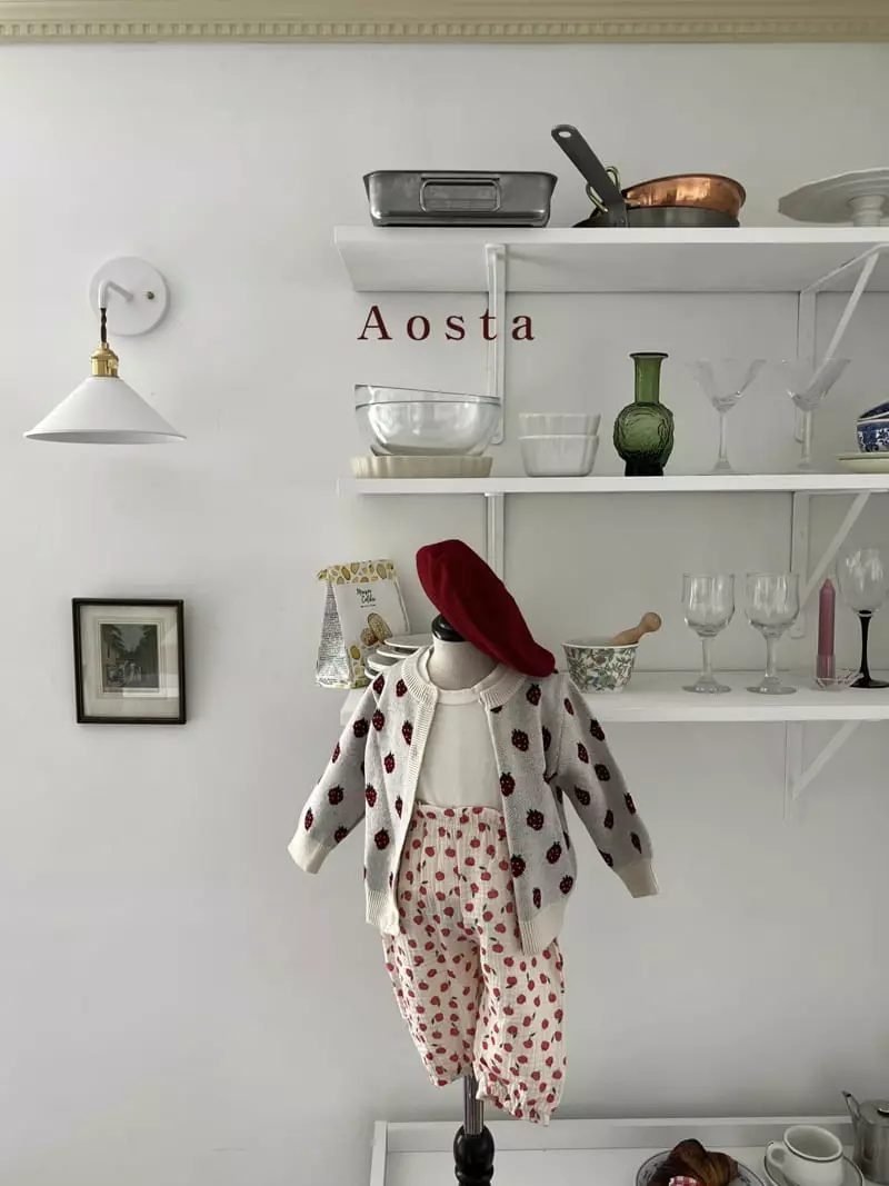 Aosta - Korean Children Fashion - #discoveringself - Strawberry Knit Cardigan - 2