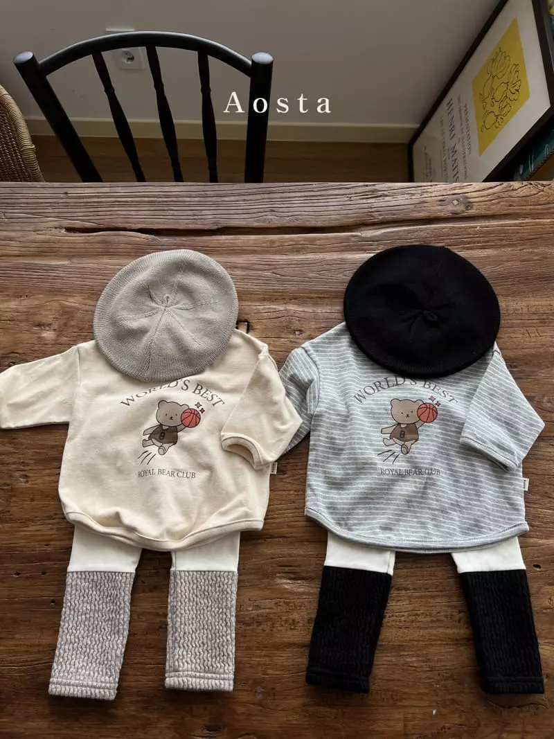 Aosta - Korean Children Fashion - #fashionkids - Royal Bear Basketball Tee - 7