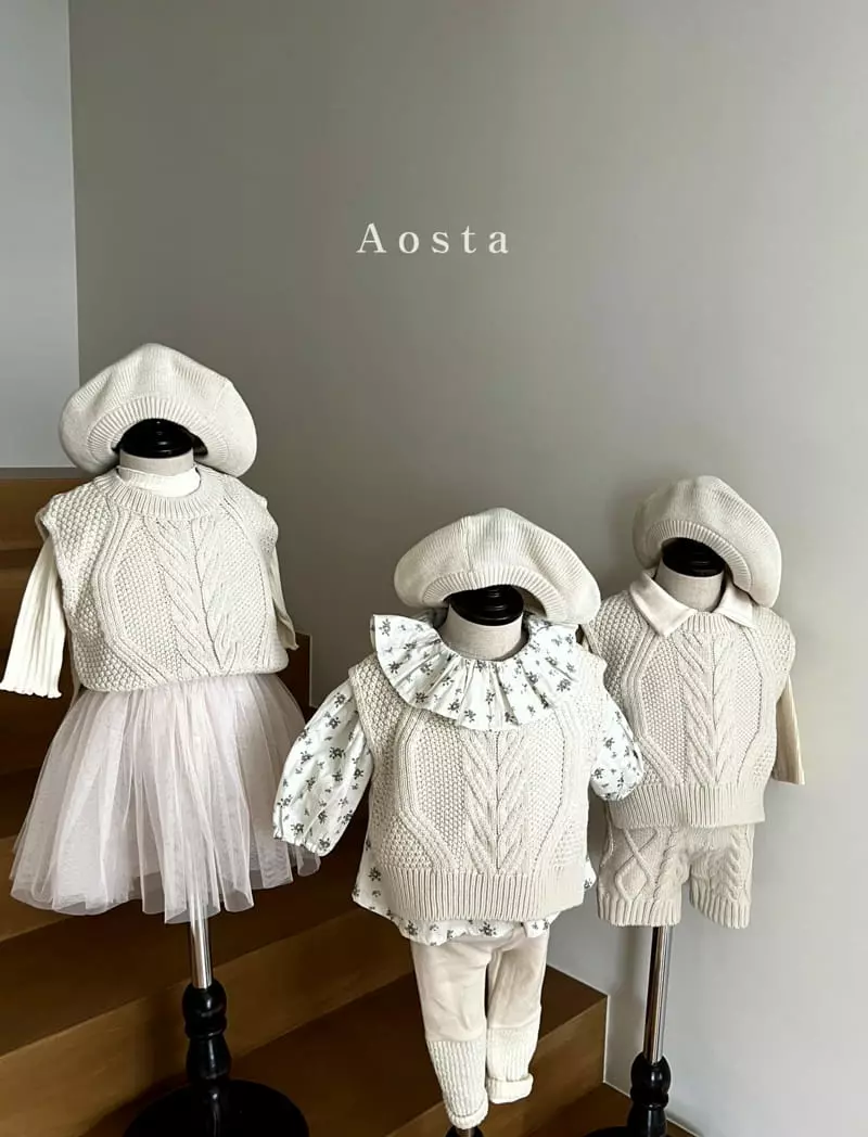 Aosta - Korean Children Fashion - #fashionkids - Twid Knit Vest - 2