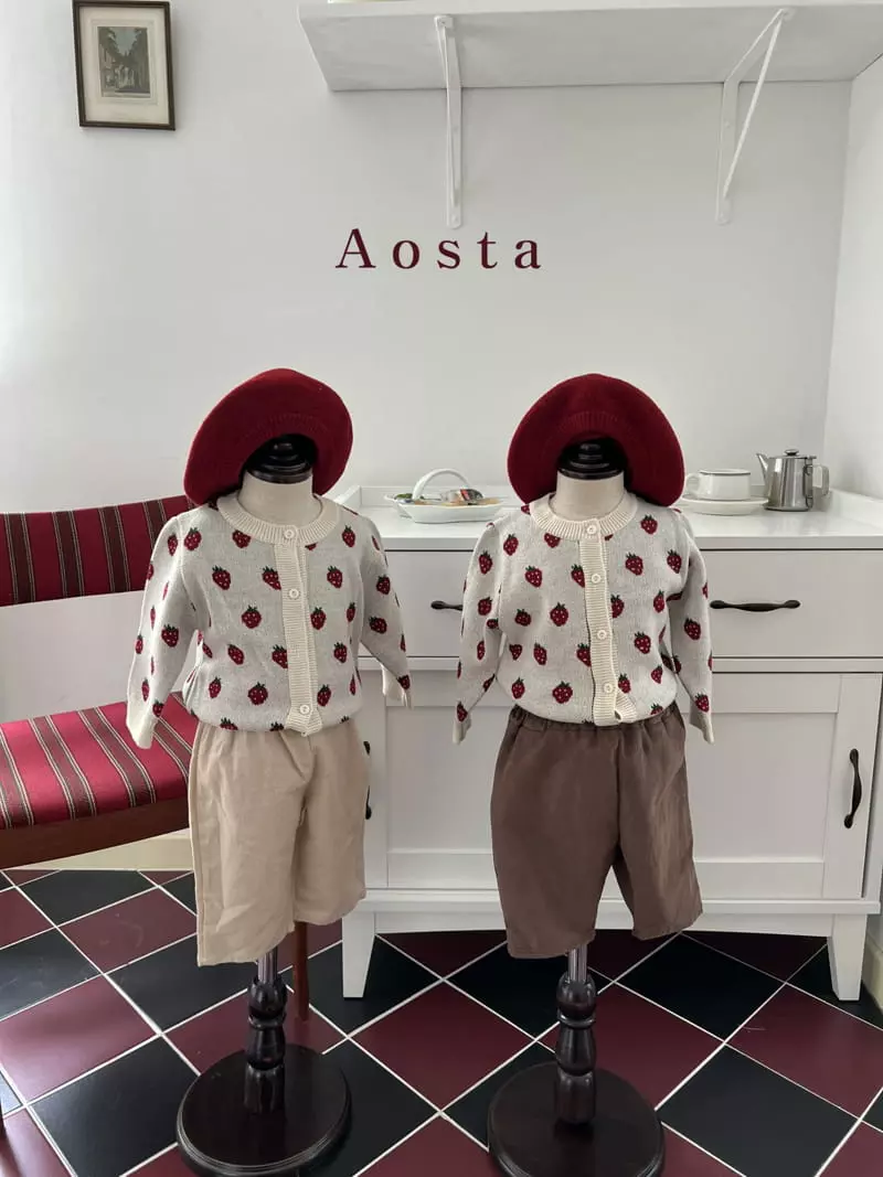Aosta - Korean Children Fashion - #fashionkids - Strawberry Knit Cardigan - 4