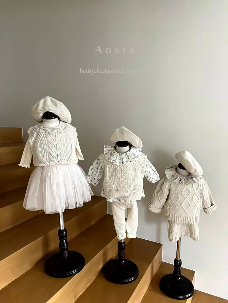 Aosta - Korean Children Fashion - #kidsshorts - Twid Knit Vest - 3