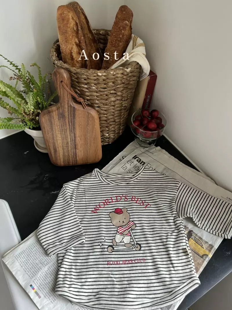 Aosta - Korean Children Fashion - #kidsstore - Royal Bear Kick Board Tee - 10